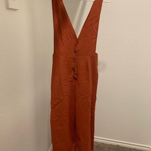 Burnt orange jumpsuit with buttons